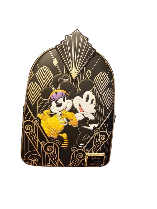Loungefly Other - Disney Black & Gold Art Deco Mickey & Minnie Great Gatsby Backpack